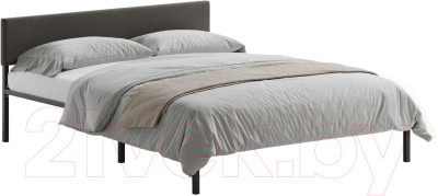 Полуторная кровать Домаклево Лофт с мягкой спинкой 140x200 - фото 1 - id-p220171133
