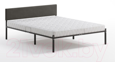 Полуторная кровать Домаклево Лофт с мягкой спинкой 140x200 - фото 2 - id-p220171133