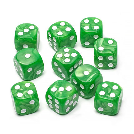 Набор кубиков D6 STUFF PRO 10 шт., нефритовый зеленый, фото 2
