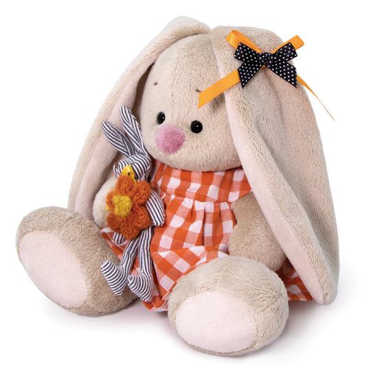Зайка Ми в оранжевом платье с зайчиком (малыш). Мягкая игрушка - фото 2 - id-p220172401