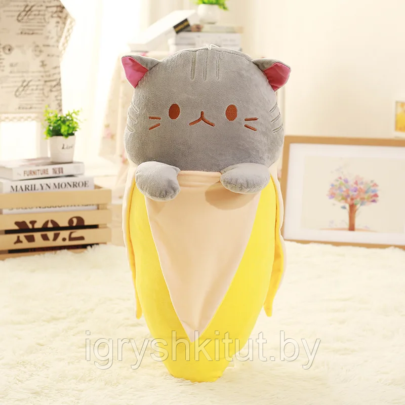 Мягкая игрушка подушка «Котёнок в банане», 25 см - фото 2 - id-p220183723