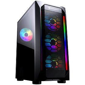 Корпус Cougar MX410 Mesh-G RGB, 4x 120mm ARGB fan + HUB, без БП, боковое окно, чёрный, ATX