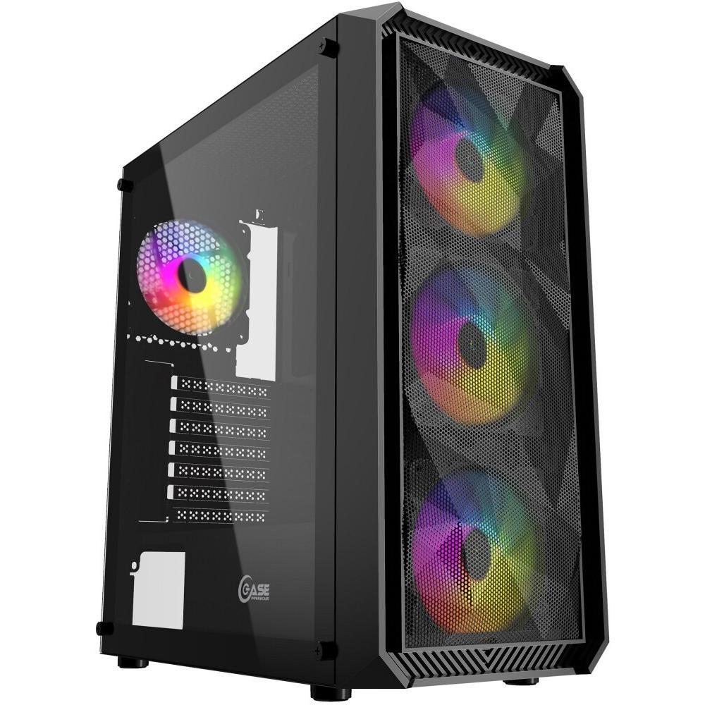 Корпус Powercase Mistral Edge, Tempered Glass, 4x 120mm 5-color fan, чёрный, ATX (CMIEB-L4) - фото 1 - id-p214205897
