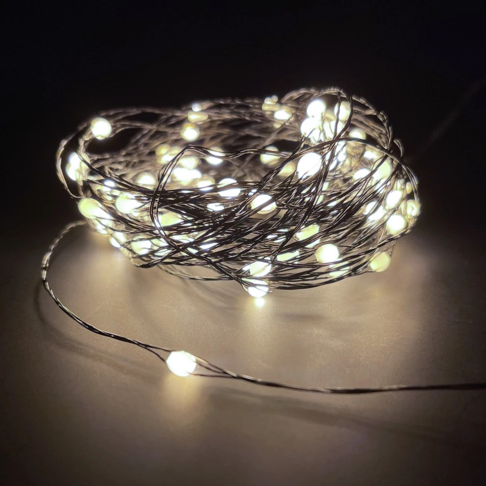 Гирлянда светодиодная String Light 150 LED, 8 функций, 15 м (теплый белый, 87421) - фото 1 - id-p220171021
