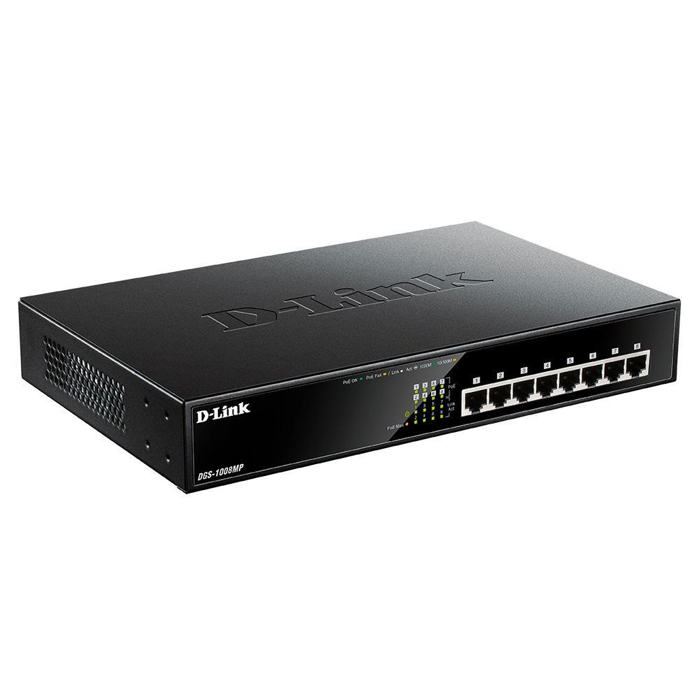 D-Link DGS-1008MP/B1A Неуправляемый коммутатор с 8 портами 10/100/1000Base-T с поддержкой PoE 802.3af/802.3at - фото 1 - id-p211090085