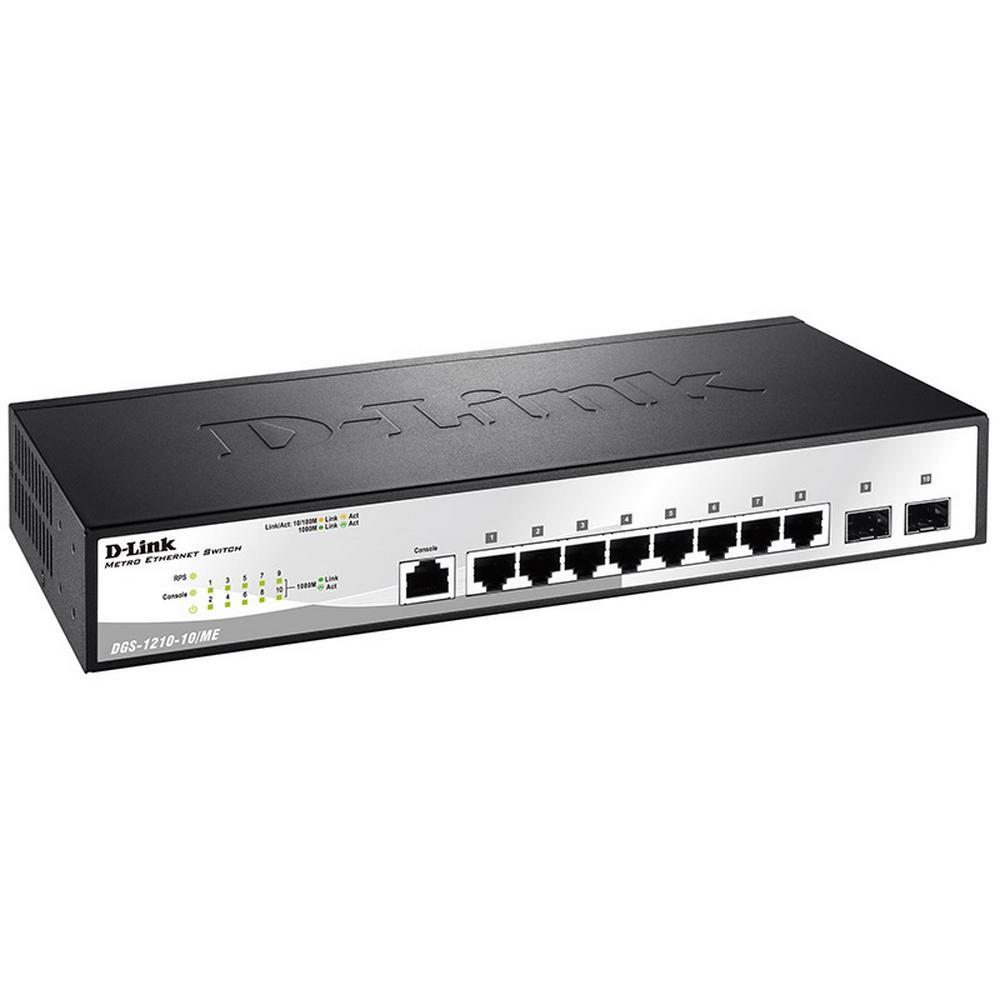 D-Link DGS-1210-10/ME/A1A Коммутатор 2 уровня с 8 портами 10/100/1000Base-T и 2 портами 1000Base-X SFP - фото 1 - id-p211886386