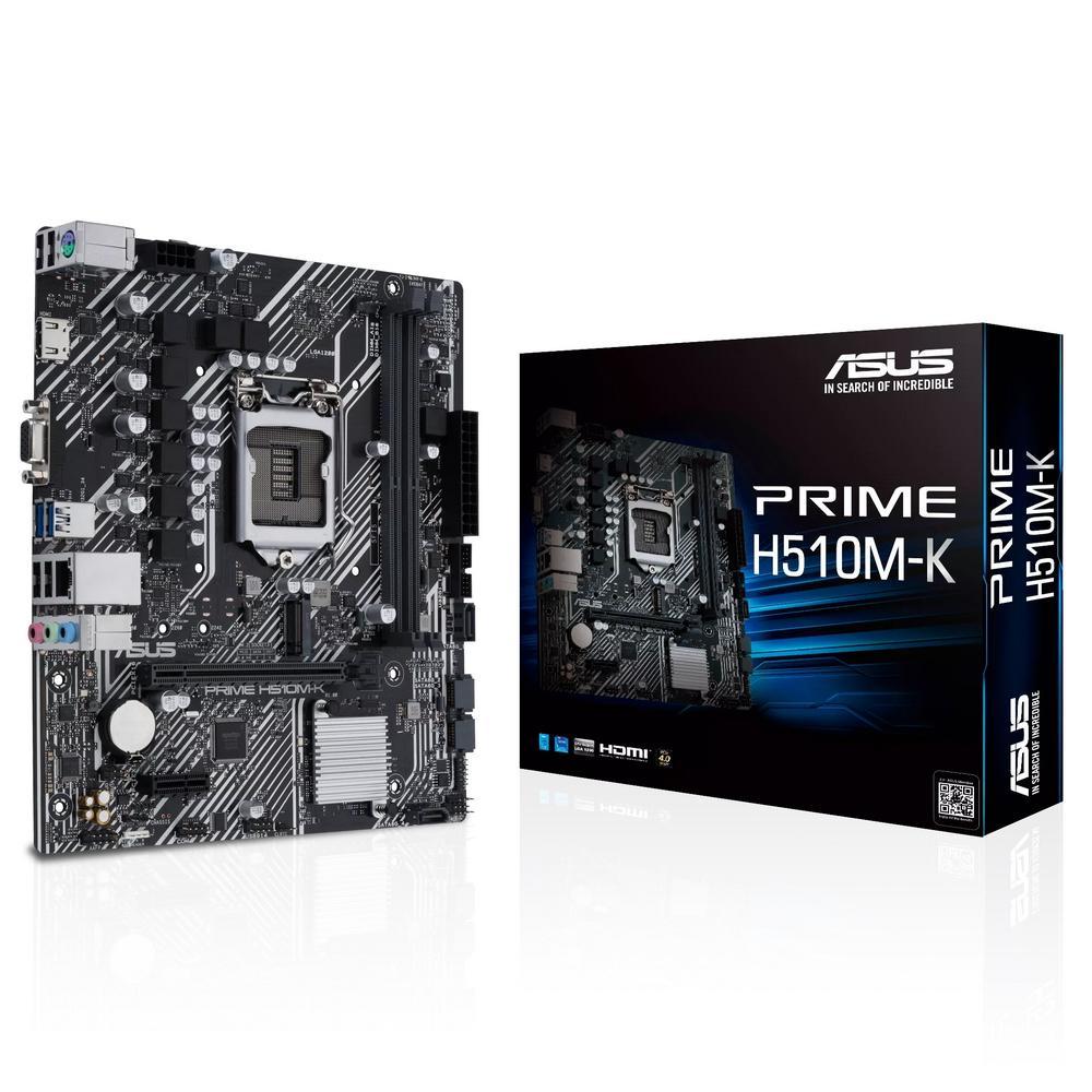 Материнская плата ASUS PRIME H510M-K R2.0 (RTL) LGA1200 H510 PCI-E Dsub+HDMI GbLAN SATA MicroATX 2DDR4 - фото 1 - id-p214271526