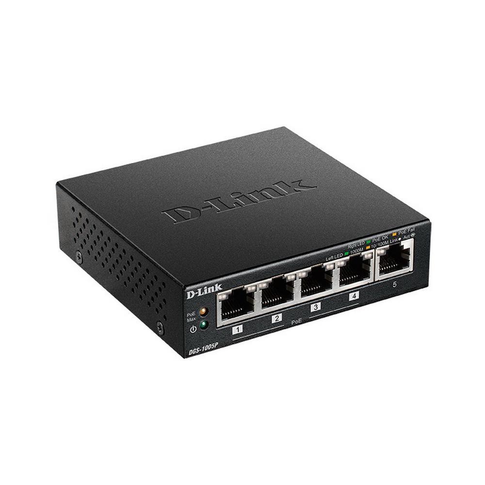 Коммутатор D-Link DGS-1005P/A1A 5-port Gigabit Switch (4UTP 1000Mbps PoE + 1UTP 1000Mbps) - фото 1 - id-p211090102