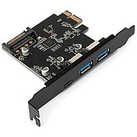 Контроллер PCI-Ex SPCR-03 Gembird PCI-E to 2xUSB-A 3.0 + 1xUSB Type-C