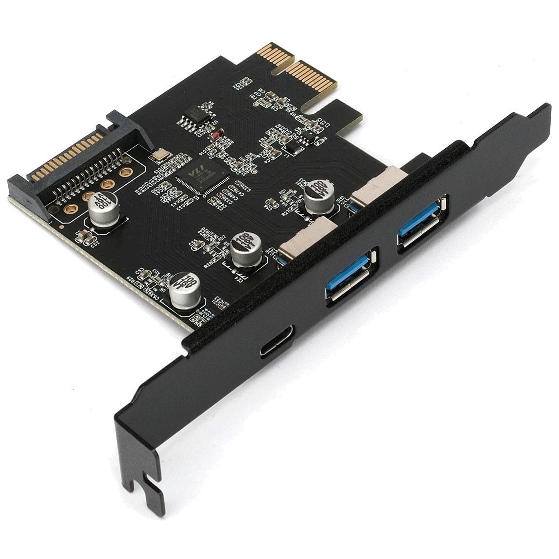 Контроллер PCI-Ex SPCR-03 Gembird PCI-E to 2xUSB-A 3.0 + 1xUSB Type-C - фото 1 - id-p219251577