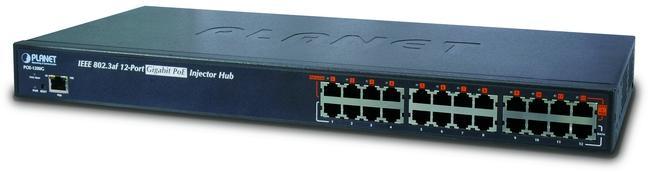 Инжектор PLANET 12-Port 802.3at Managed Gigabit Power over Ethernet Injector Hub (full power - 200W) - фото 1 - id-p220184420