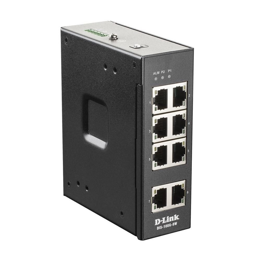 D-Link DIS-100G-8W/A1A Промышленный неуправляемый коммутатор с 8 портами 10/100/1000Base-T - фото 1 - id-p211090123