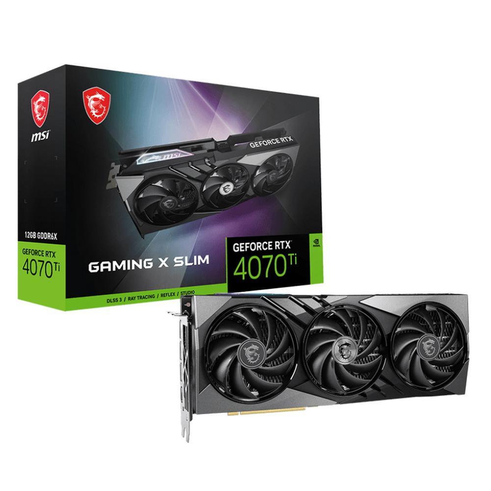 Видеокарта MSI PCI-E 4.0 RTX 4070 Ti GAMING X SLIM 12G NVIDIA GeForce RTX 4070TI 12288Mb 192 GDDR6X 2610/21000 - фото 1 - id-p218811600