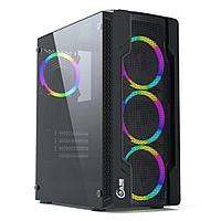 Powercase CMIXB-L4 Корпус Mistral X4 Mesh LED, Tempered Glass, 4x 120mm fan, чёрный, ATX (CMIXB-L4)