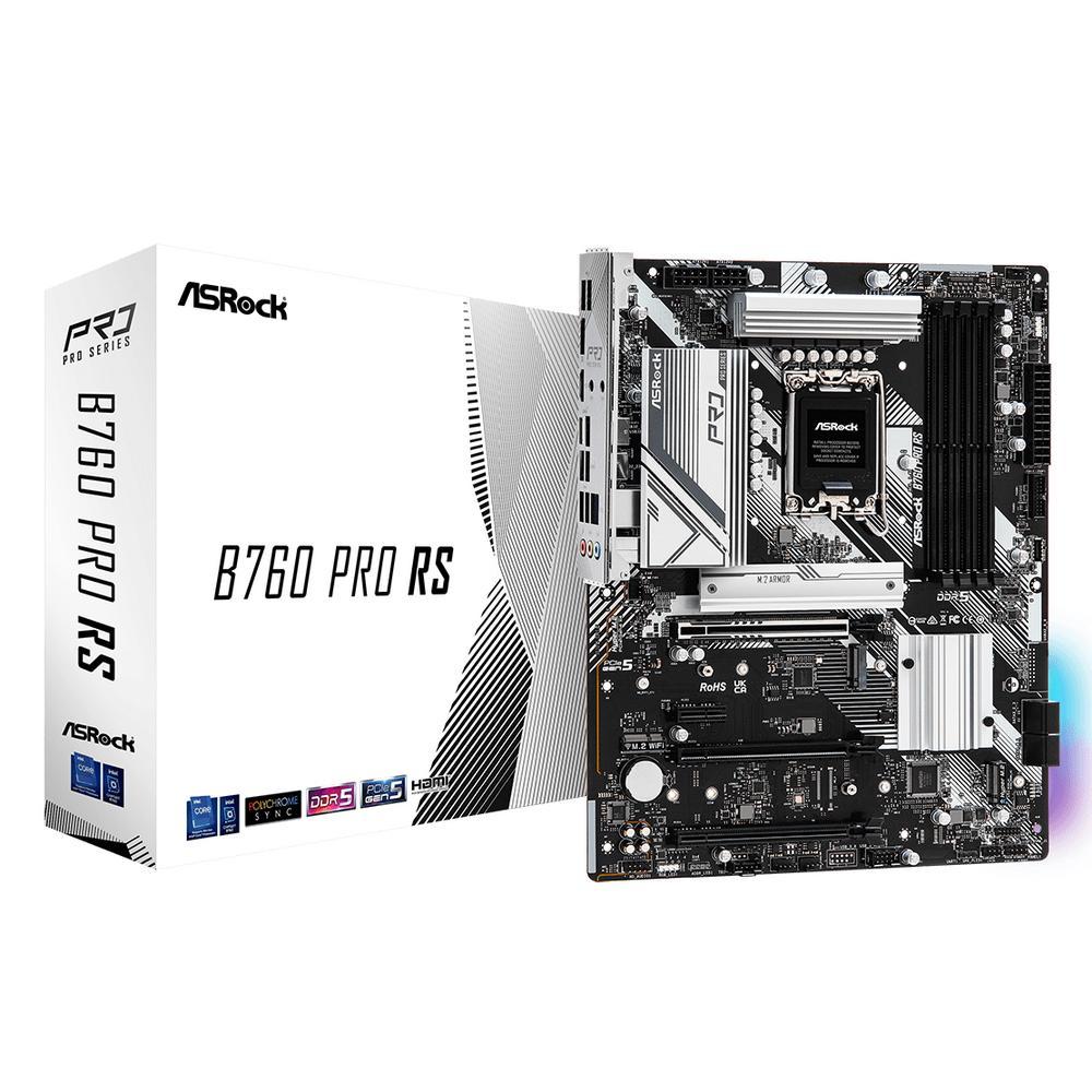 Материнская плата ASRock B760 PRO RS Soc-1700 (B760) 3xPCI-Ex16 PCI-Ex1 3xM.2+M.2(WI-FI) 2.5GbE LAN 4xDDR5 - фото 1 - id-p214265954