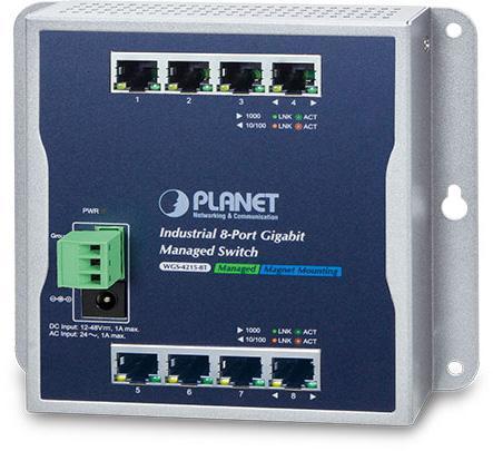 Индустриальный коммутатор PLANET WGS-4215-8T IP30, IPv6/IPv4, 8-Port 1000TP Wall-mount Managed Ethernet Switch - фото 1 - id-p220184427