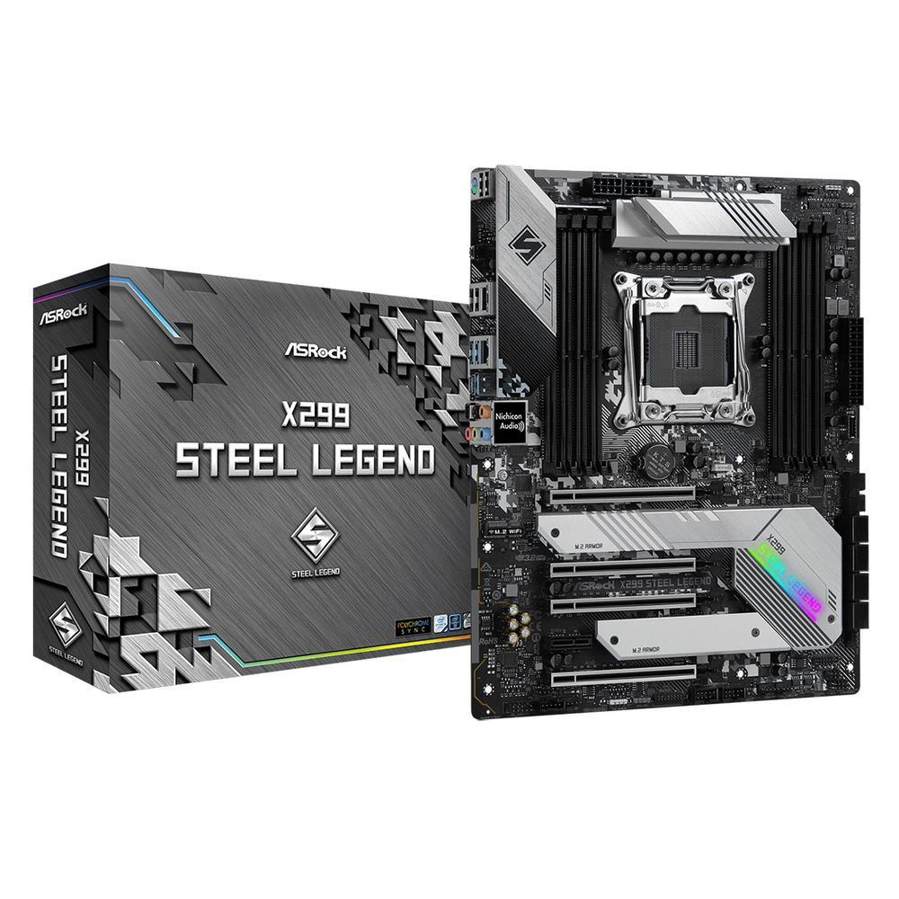 Материнская плата Asrock X299 STEEL LEGEND Soc-2066 Intel X299 8xDDR4 ATX AC`97 8ch(7.1) 2xGgE RAID - фото 1 - id-p219587566