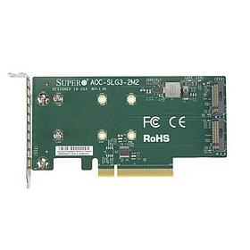 Supermicro AOC-SLG3-2M2-O Low Profile, Dual NVMe M.2 SSD PCIe add-on card