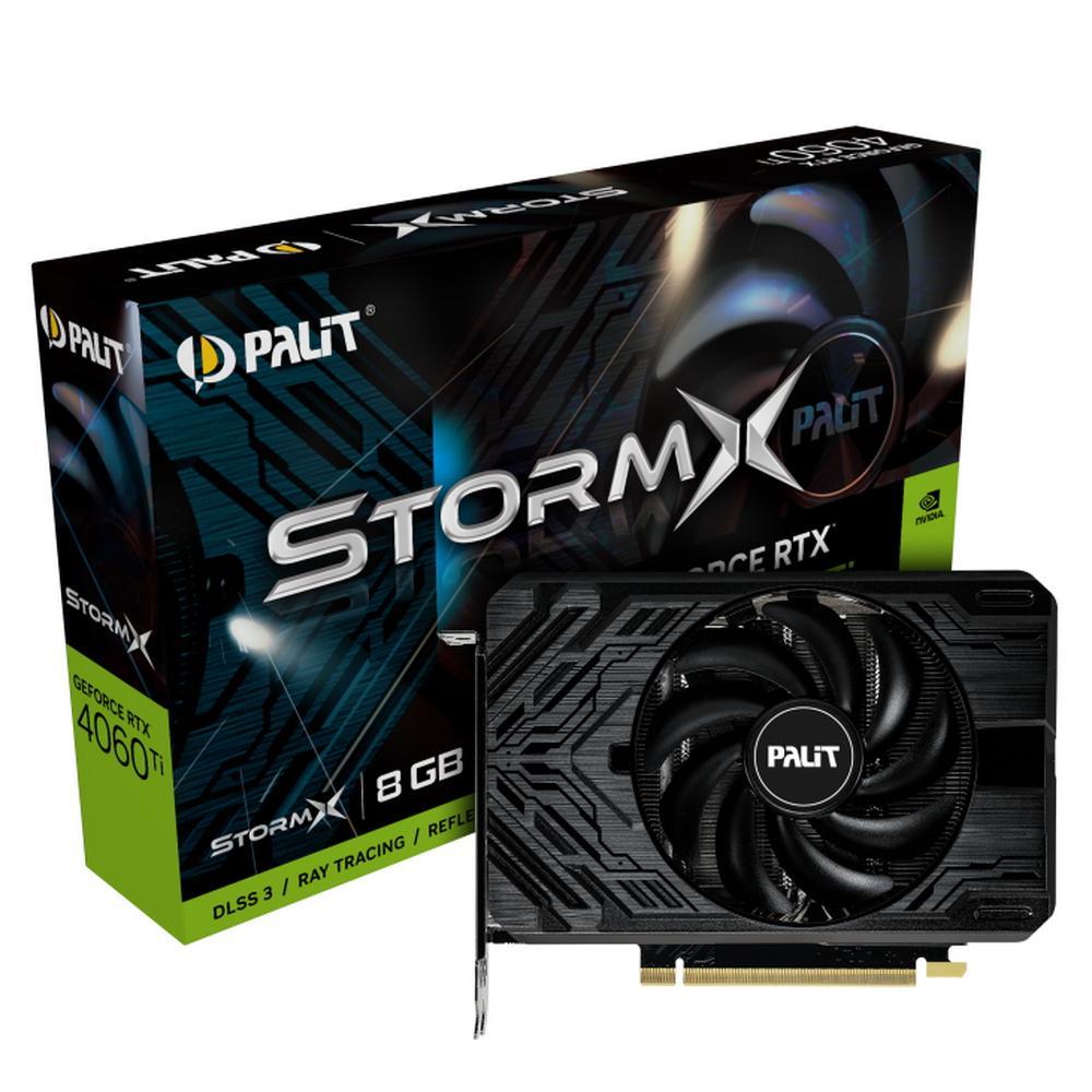 Видеокарта Palit NE6406T019P1-1060F PCI-E 4.0 RTX4060TI STORMX NVIDIA GeForce RTX 4060TI 8192Mb 128 GDDR6 - фото 1 - id-p214273358