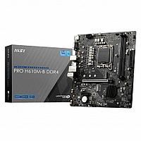 Мат. плата MSI PRO H610M-B DDR4 (RTL) LGA1700 H610 PCI-E Dsub+HDMI GbLAN SATA MicroATX 2DDR4