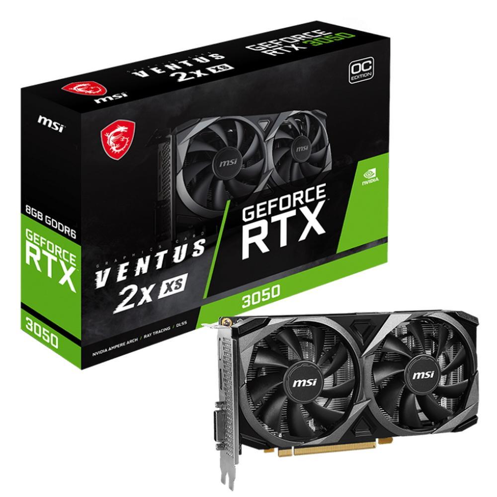 Видеокарта MSI PCI-E 4.0 RTX 3050 VENTUS 2X XS 8G OC NVIDIA GeForce RTX 3050 8192Mb 128 GDDR6 1807/14000 DVIx1 - фото 1 - id-p215595064