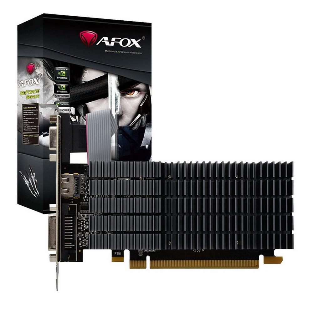 Видеокарта 1Gb PCI-E GDDR2 AFOX AF210-1024D2LG2 (RTL) D-Sub+DVI+HDMI GeForce G210 - фото 1 - id-p212713275