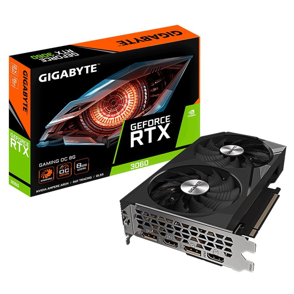 Видеокарта 8Gb PCI-E GDDR6 GIGABYTE GV-N3060GAMING OC-8GD Rev2.0 (RTL) 2xHDMI+2xDP GeForce RTX3060 - фото 1 - id-p216497893