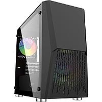 Powercase Alisio Micro X2B, Tempered Glass, 1х 120mm +1x 140mm 5-color fan, чёрный, mATX (CAMIB-L2)