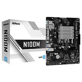 Материнская плата Asrock N100M 1xDDR4 mATX AC`97 6ch(5.1) GbLAN+VGA+HDMI+DP