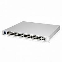 UBIQUITI USW-Pro-48-POE UniFi Switch Pro 48 PoE PoE-коммутатор в стойку, 48х 1G RJ45, 4х 10G SFP+, раздача 600