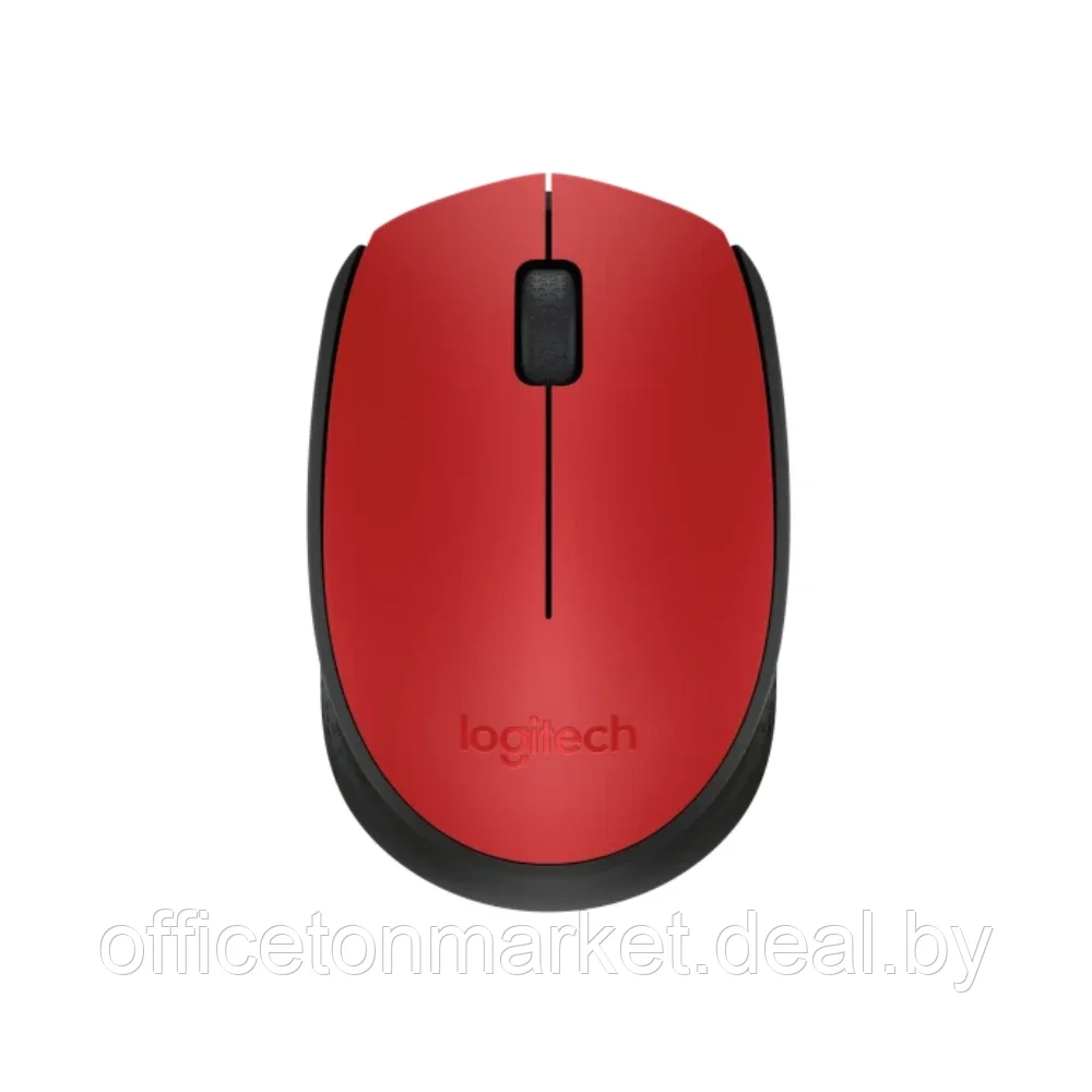 Мышь Logitech "Mouse M171", беспроводная, 1000 dpi, 3 кнопки, красный - фото 1 - id-p203861391