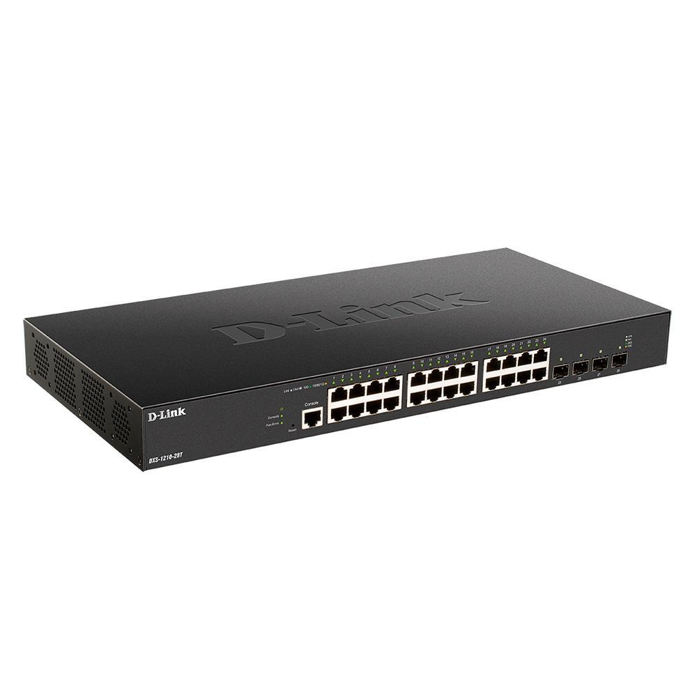 Коммутатор D-Link DXS-1210-28T/A1A, L2+ Smart Switch with 24 10GBase-T ports and 4 25GBase-X SFP28 ports.32K - фото 1 - id-p203909149