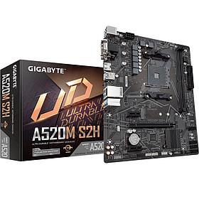 Материнская плата GIGABYTE A520M S2H (RTL) AM4 AMD A520 PCI-E Dsub+DVI+HDMI GbLAN SATA RAID MicroATX 2DDR4