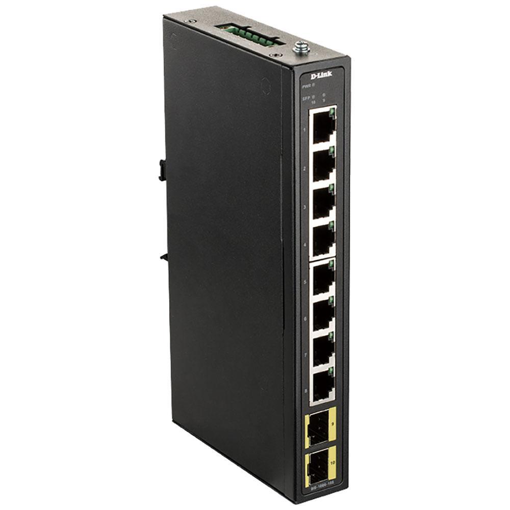 Коммутатор D-Link DIS-100G-10S/A2A, L2 Unmanaged Industrial Switch with 8 10/100/1000Base-T and 2 1000Base-X - фото 1 - id-p218811183