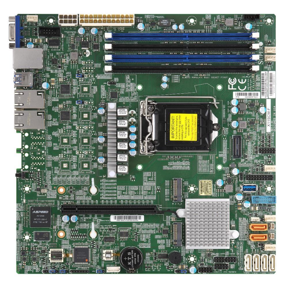 Серверная материнская плата C246 S1151 MATX BLK MBD-X11SCM-F-B SUPERMICRO - фото 1 - id-p209831612