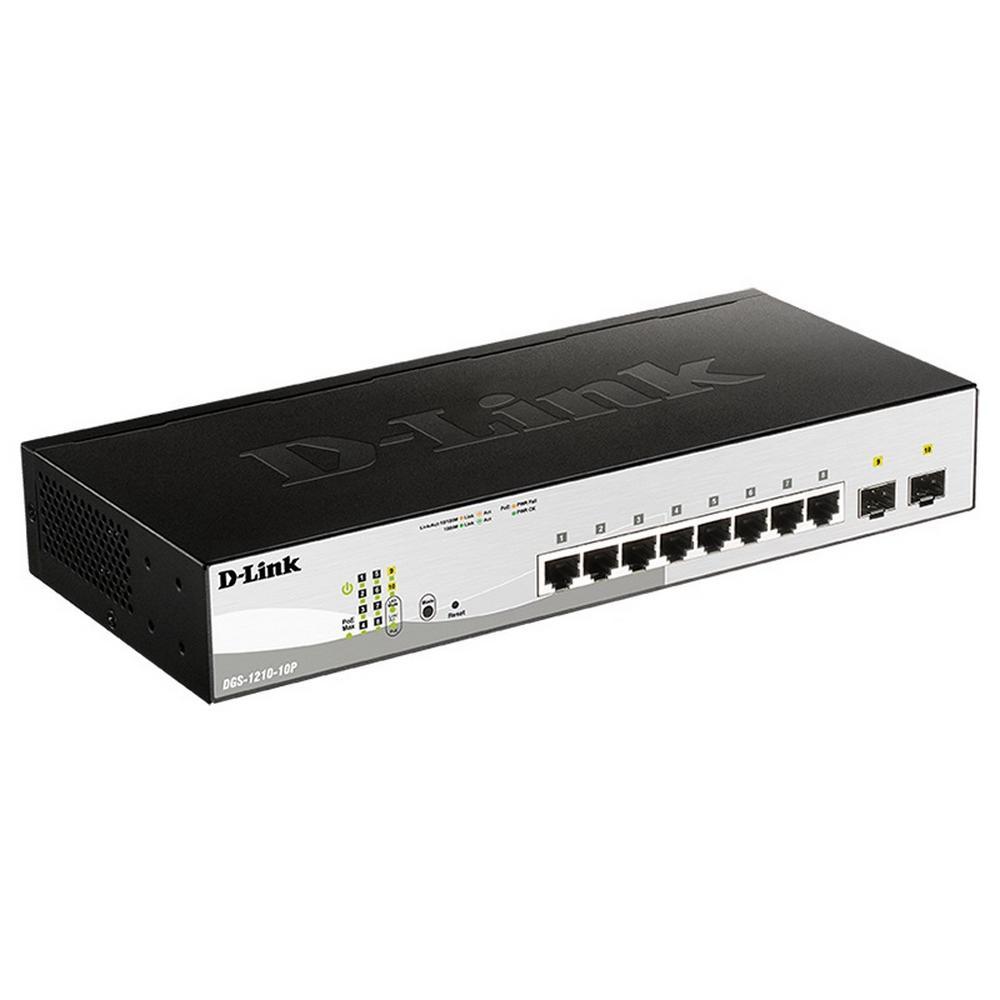 D-Link DGS-1210-10P/FL1A Управляемый коммутатор 2 уровня с 8 портами 10/100/1000Base-T и 2 портами 1000Base-X - фото 1 - id-p212725261