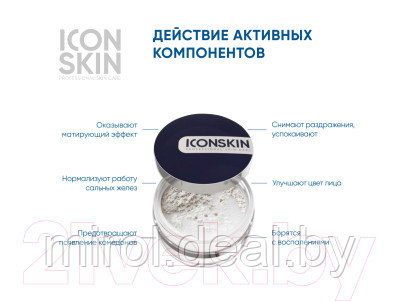 Пудра рассыпчатая Icon Skin Re:Program Sebum Lock Минерально-растительная себостатическая - фото 3 - id-p220187500