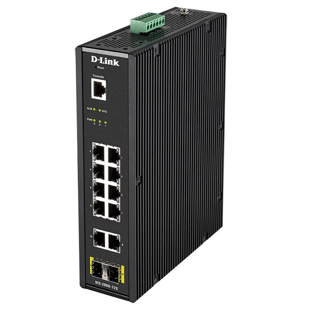 Коммутатор D-Link DIS-200G-12S/A1A, PROJ L2 Managed Industrial Switch with 10 10/100/1000Base-T and 2 - фото 1 - id-p212548821