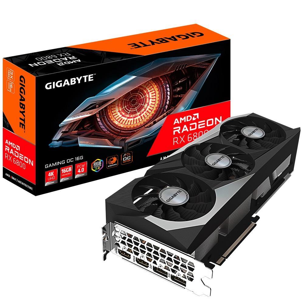 Видеокарта Gigabyte PCI-E 4.0 GV-R68GAMING OC-16GD AMD Radeon RX 6800 16384Mb 256 GDDR6 1925/16000 HDMIx2 DPx2 - фото 1 - id-p212717673