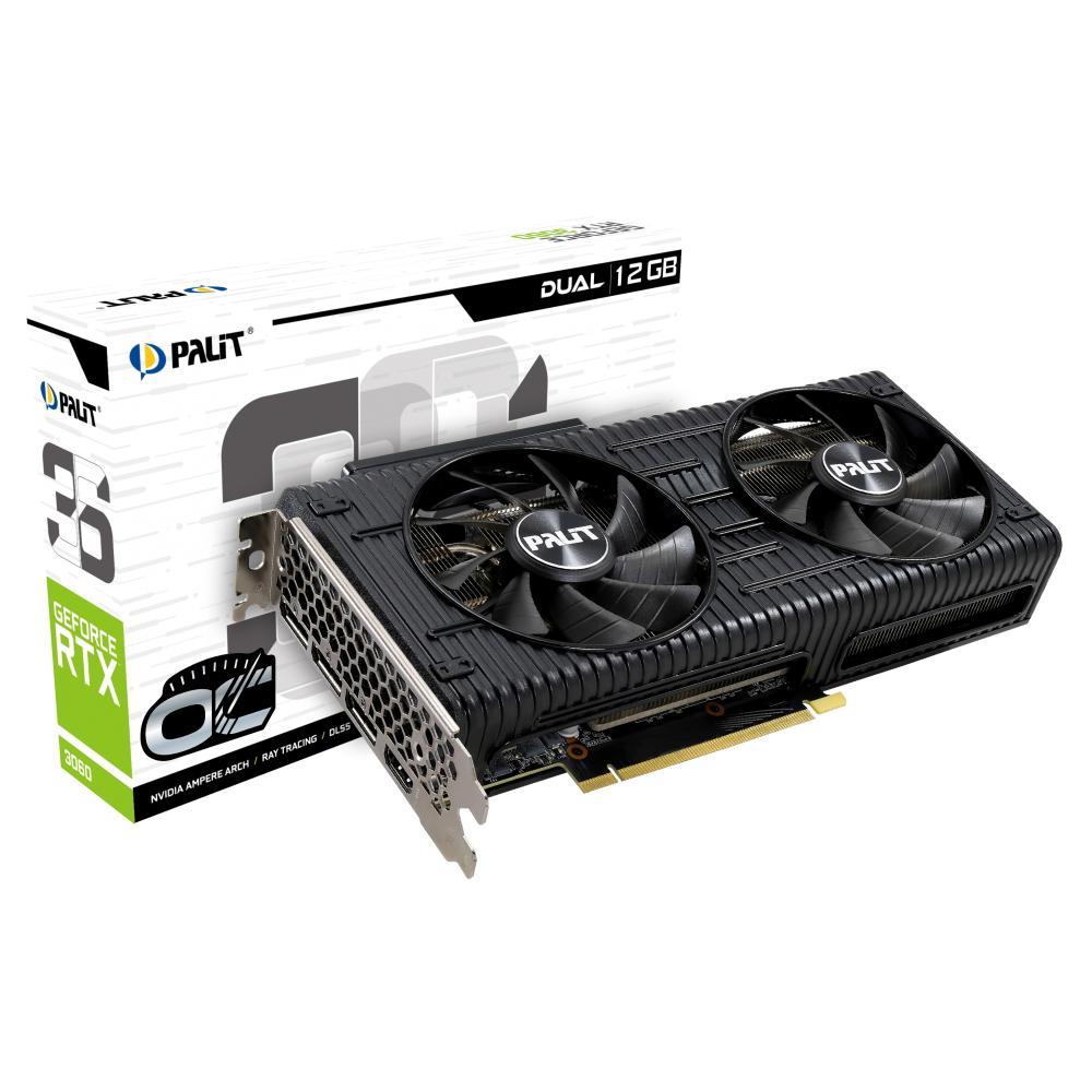 Видеокарта NVIDIA GeForce Palit RTX 3060 DUAL OC (NE63060T19K9-190AD) 12Gb GDDR6 8pin HDMI+3xDP RTL