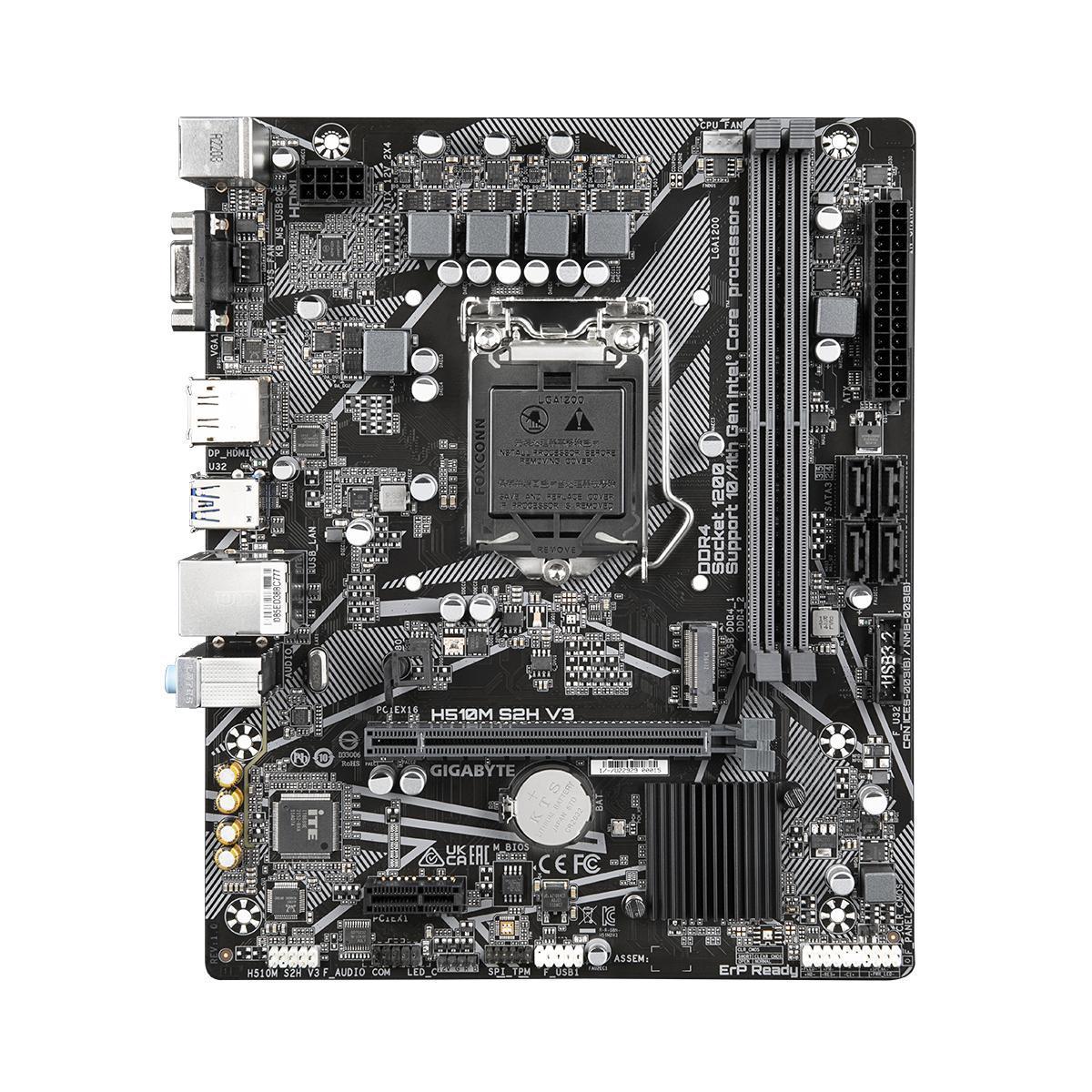 Материнская плата Gigabyte H510M S2H V3 {Socket 1200,IntelH470, 2xDDR4-3200, D-SUB+HDMI+DP, 1xPCI-Ex16, - фото 1 - id-p216355921