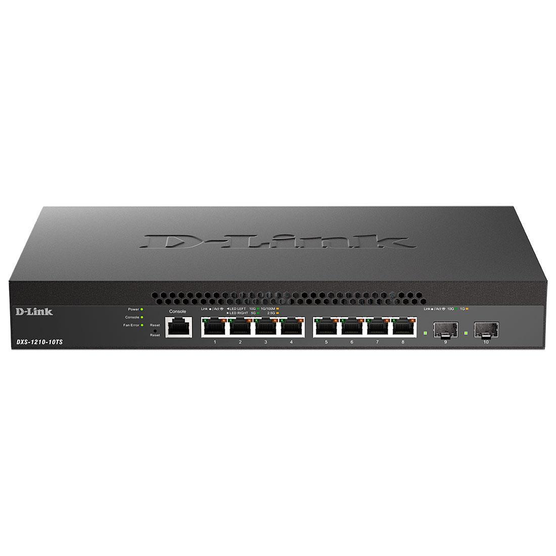 Коммутатор D-LINK DXS-1210-10TS Smart L2+ Switch 8x10GBase-T, 2x10GBase-X SFP+, CLI, RJ45 Console - фото 1 - id-p215436282