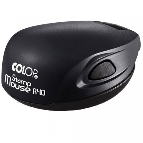 Полуавтоматическая оснастка Colop Stamp Mouse R40 для клише печати ø40 мм, корпус черного цвета - фото 1 - id-p220185686