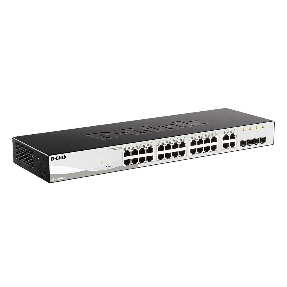 D-Link DGS-1210-28/F3A Настраиваемый коммутатор WebSmart с 24 портами 10/100/1000Base-T и 4 комбо-портами - фото 1 - id-p212721424