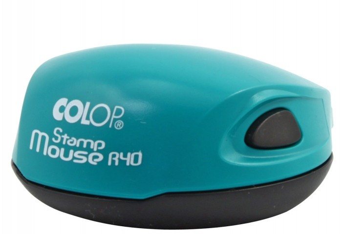 Полуавтоматическая оснастка Colop Stamp Mouse R40 для клише печати ø40 мм, корпус бирюзовый - фото 2 - id-p220185690