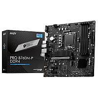 Мат. плата MSI PRO B760M-P DDR4 (RTL) LGA1700 B760 PCI-E Dsub+HDMI+DP GbLAN SATA MicroATX 4DDR4