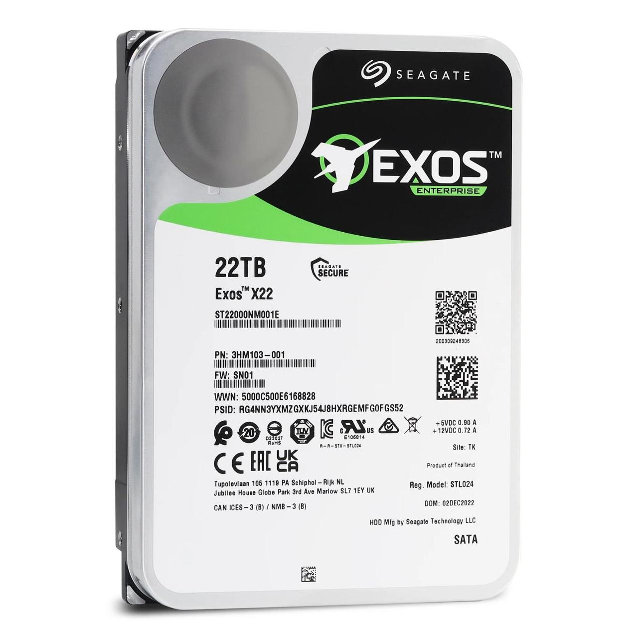 Жесткий диск Жесткий диск/ HDD Seagate SATA3 22Tb Exos X22 7200 512Mb 1 year ocs - фото 1 - id-p214701241