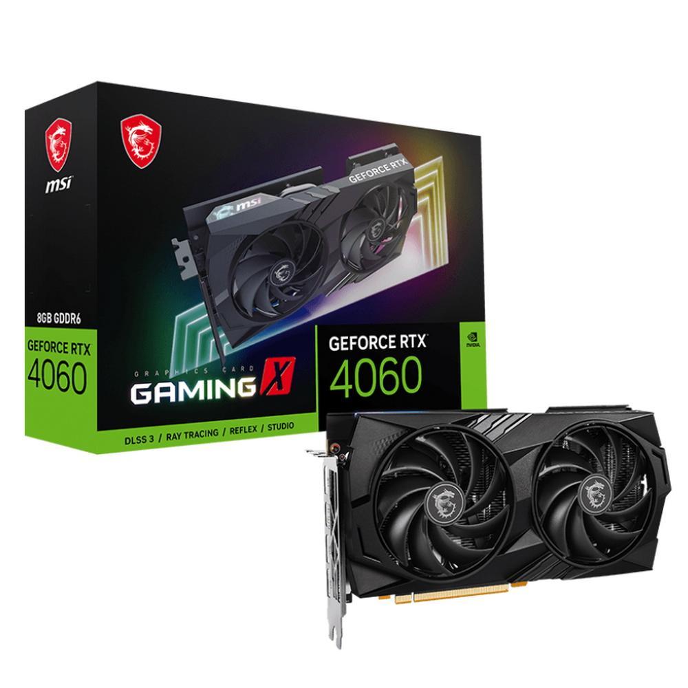 Видеокарта NVIDIA GeForce MSI RTX 4060 GAMING X 8G (RTX 4060 GAMING X 8G) 8Gb GDDR6 HDMI+3xDP RTL - фото 1 - id-p214274546