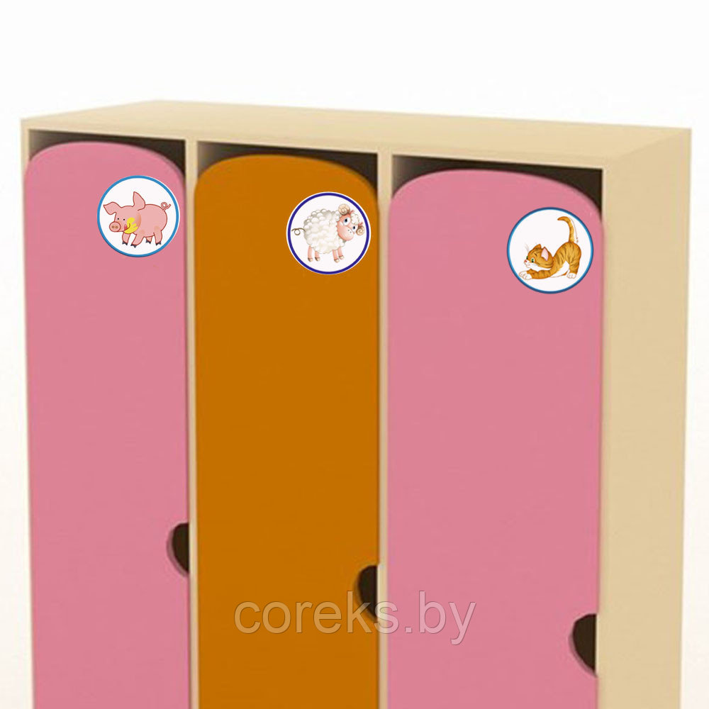 Наклейки на шкафчики в детском саду "Зоопарк" (размер 6*6 см) - фото 1 - id-p220189457