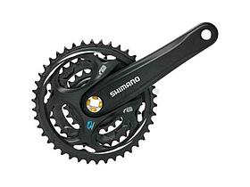 Система Shimano Altus FC-M311, 170 мм, 42/32/22T, квадрат, черная